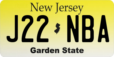 NJ license plate J22NBA