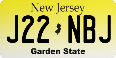 NJ license plate J22NBJ