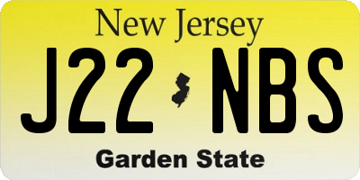 NJ license plate J22NBS