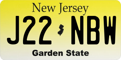 NJ license plate J22NBW