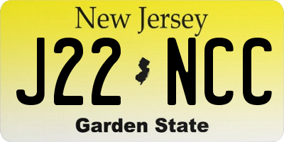 NJ license plate J22NCC