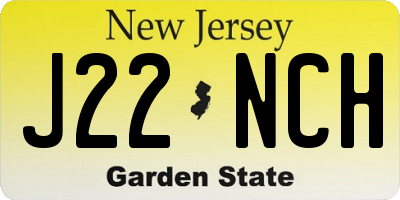 NJ license plate J22NCH
