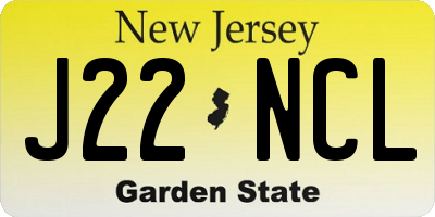 NJ license plate J22NCL