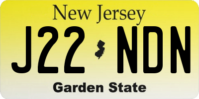 NJ license plate J22NDN