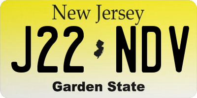 NJ license plate J22NDV