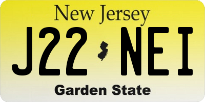 NJ license plate J22NEI