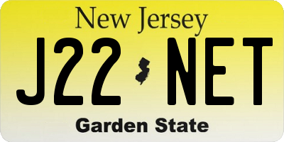 NJ license plate J22NET