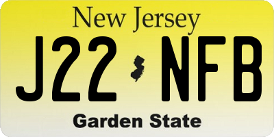 NJ license plate J22NFB