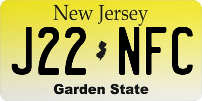 NJ license plate J22NFC
