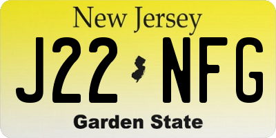 NJ license plate J22NFG