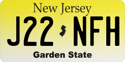 NJ license plate J22NFH