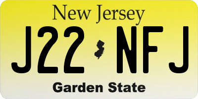 NJ license plate J22NFJ