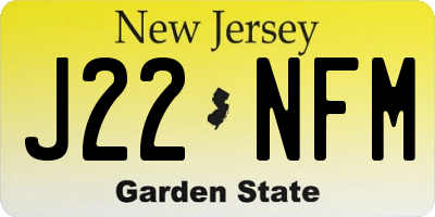 NJ license plate J22NFM