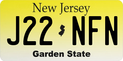 NJ license plate J22NFN