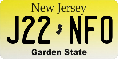 NJ license plate J22NFO