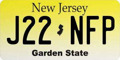 NJ license plate J22NFP
