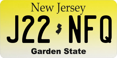 NJ license plate J22NFQ