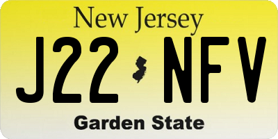 NJ license plate J22NFV