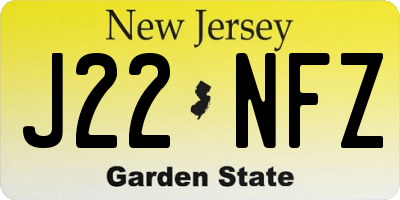 NJ license plate J22NFZ