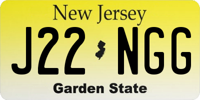 NJ license plate J22NGG