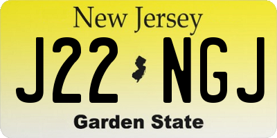 NJ license plate J22NGJ