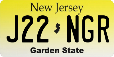 NJ license plate J22NGR