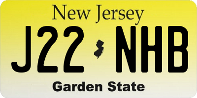 NJ license plate J22NHB