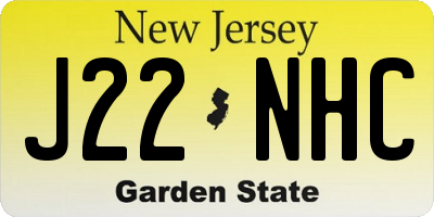 NJ license plate J22NHC