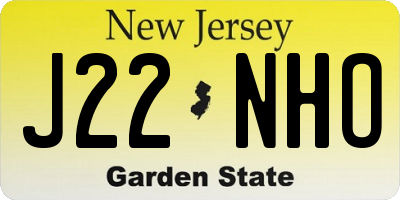 NJ license plate J22NHO