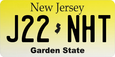 NJ license plate J22NHT