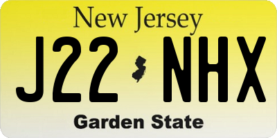 NJ license plate J22NHX