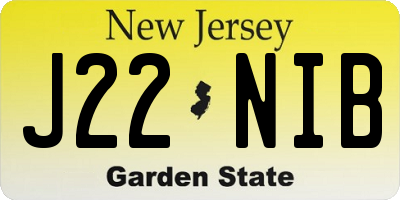 NJ license plate J22NIB