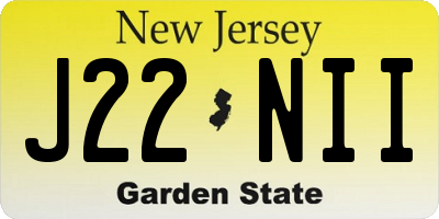 NJ license plate J22NII