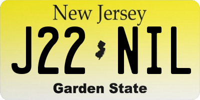 NJ license plate J22NIL