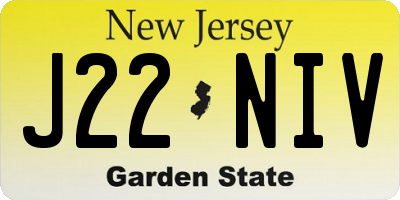 NJ license plate J22NIV