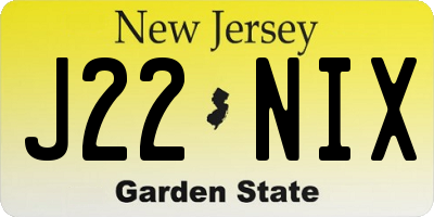 NJ license plate J22NIX