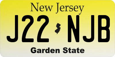 NJ license plate J22NJB