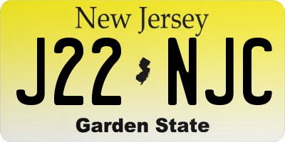 NJ license plate J22NJC