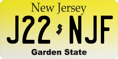 NJ license plate J22NJF
