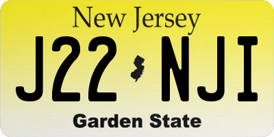 NJ license plate J22NJI