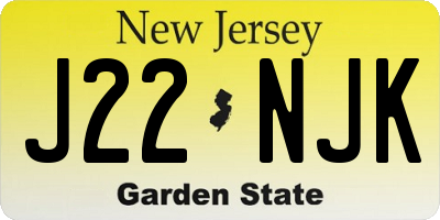 NJ license plate J22NJK