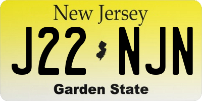 NJ license plate J22NJN