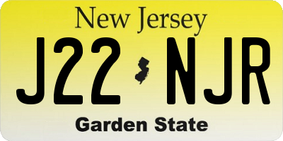 NJ license plate J22NJR