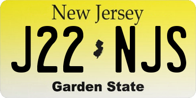 NJ license plate J22NJS