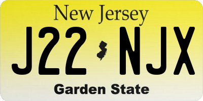 NJ license plate J22NJX