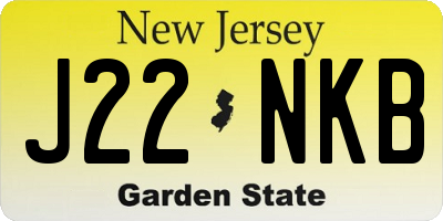 NJ license plate J22NKB