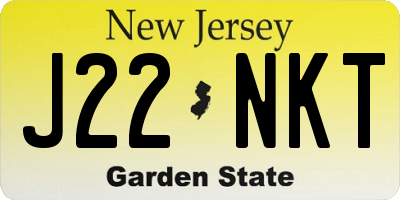 NJ license plate J22NKT