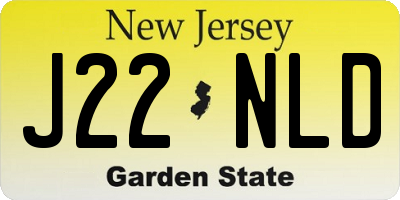 NJ license plate J22NLD