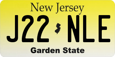 NJ license plate J22NLE