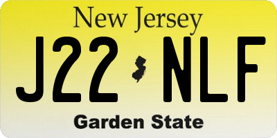 NJ license plate J22NLF